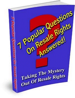 Product picture 7 Popular Questions On Resale Rights Answered (MRR)