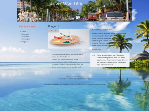 Product picture Vacation Website Template With (PLR)